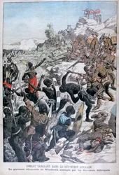 Den tyske garnison i Windhoek, belejret af Hereroerne, Sydvestafrika, 1904