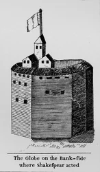 The Globe on the Bank-side, hvor Shakespeare optrådte, c1600, 1912