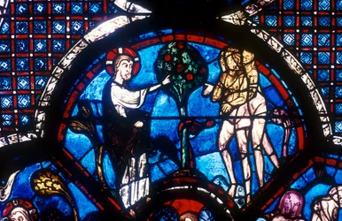 The Good Samaritan Window, Chartres Cathedral, Frankrig, 13. århundrede