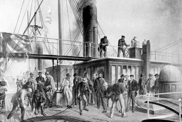 The Great Eastern genvinder det tabte atlantiske kabel, 1866, c1920