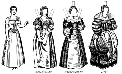 The Great Gallery of Historic Costume: Kjoler båret i James The Firsts Reign, c1934