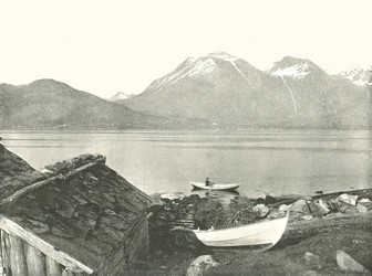 Hardangerfjorden ved Rosendal, Norge, 1895.