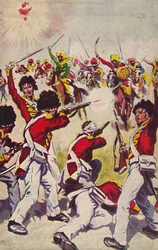 Highland Light Infantry. Anklagen for Mahratta-kavaleriet ved Assaye, 1803, 1939