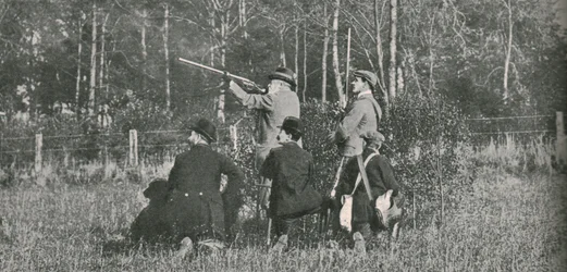 Kongen skyder over Sandringham-reservatet, 1900-tallet, 1910.