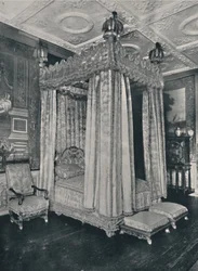 The Kings Bedroom på Knole. Sengeplads lavet til James I, 1928