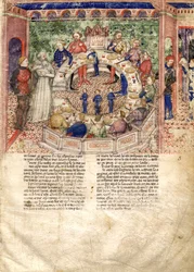 The Knights of the Round Miniature fra The Quest for the Holy Grail and the Death of Arthur, ca 1220