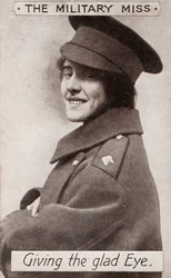 Den militære frøken - Hun sender et forelsket blik., ca. 1914