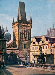 Den gamle bydel af King Charles-broen, Prag, Tjekkiet, 1943