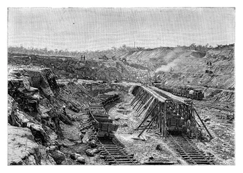Panamakanalen under opførelse, c1890