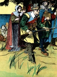 Pilgrimsfædrene efter ankomsten til Amerika, 1620 c1900