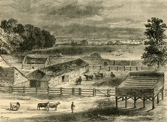 Henrettelsesstedet, Tyburn, i 1790, c1876.