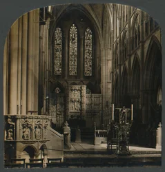 Prædikestolen og koret i Truro Cathedral, Eng., c1910.