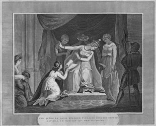Kong Stephens dronning bønfalder kejserinde Matilda på vegne af sin mand, 1838