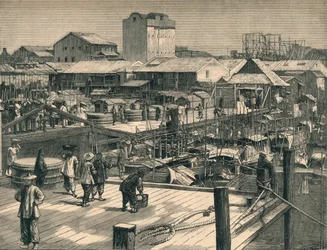 De seneste optøjer i Canton, c1883.