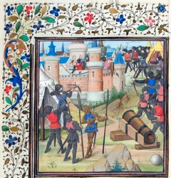 Belejringen af Antiokia. Miniature fra Historia af Vilhelm af Tyrus, 1460