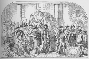 The Skin Market, Bermondsey, i midten af det nittende århundrede, c1840, 1912