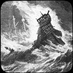 Den spanske armada i en storm, 1588 slutningen af det 19. eller begyndelsen af det 20. århundrede