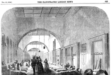 Barakhospitalet i Scutari under Krimkrigen, 1854
