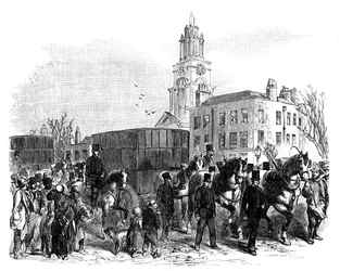 Transporten af australsk guld fra Østindien lægger til kaj til Bank of England, London, c1888
