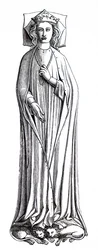 Billedet af Eleanor af Castilla placeret ved Westminster Abbey.