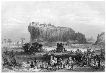 Bakkefæstningen i Gwalior, Indien, c1860