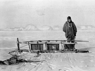 Den sidste slæde fra turen tilbage fra Great Southern Journey, 1909