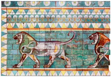 Løvefrisen fra kong Darius vinterpalads i Susa, Iran, 1933-1934