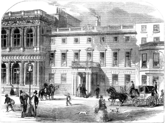 Det nye kontor for krigsafdelingen, Buckingham House, Pall Mall, London, 1855