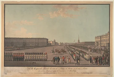 Paraden foran Vinterpaladset i St. Petersborg, 1799