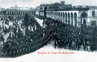 Modtagelse af biskop Mariano Soler, Montevideo, Uruguay, omkring 1900-tallet