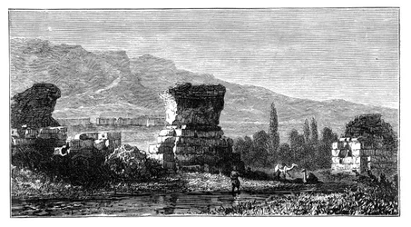 Ruinerne af Sardis, Lydia, Tyrkiet, c1890