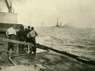 Forliset af den tyske krydser Mainz, 28. august 1914, c1920.
