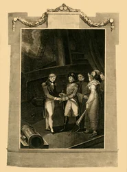 Overgivelsen af Buonaparte om bord på Bellerophon, 15. juli 1815, 1816.