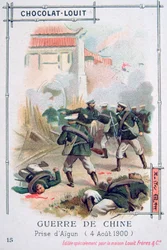 Russiske troppers indtagelse af Aigun, Boxer Rebellion, Kina, 4. august 1900