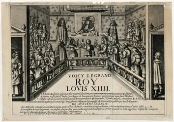 Dette er den gode konge Ludvig XIV. Konge giver offentlig audiens, 1668.