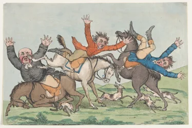 Tre ryttere falder fra deres bjerge, 1780-1820.