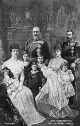 Tre generationer af den britiske kongefamilie, c1903