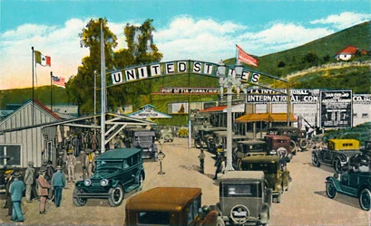 Tijuana, Mexico - international grænselinje, ca. 1939