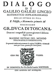 Titelblad af Dialogo, af Galileo, 1632
