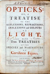 Titelside til Optikker af den engelske videnskabsmand og matematiker Isaac Newton, 1794