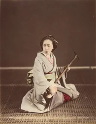 "Tokyo Geisha med Shamisen", 1870