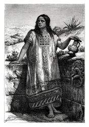 Toltec-pige, Mexico, 1800-tallet