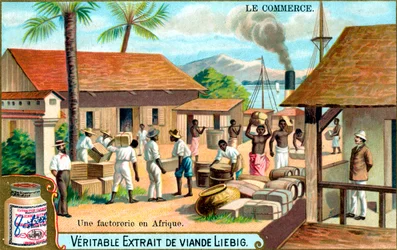 Handel: handelsstation i Afrika, ca. 1900