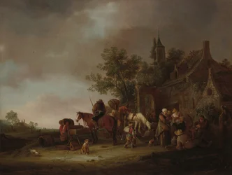 Rejsende, der stopper på en kro, 1643.