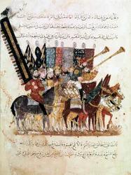 Trop af ryttere ved en religiøs ceremoni, c1240