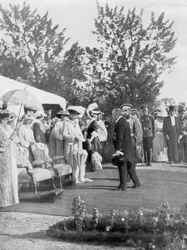 Zar Nicholas II med besøg af den franske præsident Poincare, Krasnoye Selo, Rusland, 22. juli 1914.