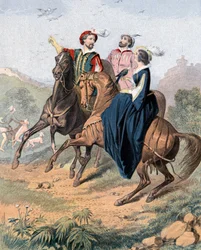Tudorfalkejagt, midten af det 19. århundrede