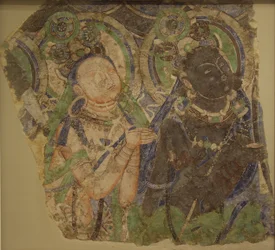 To tilbedende Bodhisattvaer, 4.-6. århundrede.
