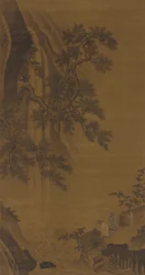 To herrer, der overvejer et vandfald, Ming-dynastiet, 1500-tallet.