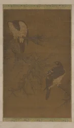 To høge på en visnet gren, Ming-dynastiet, 1500-tallet.